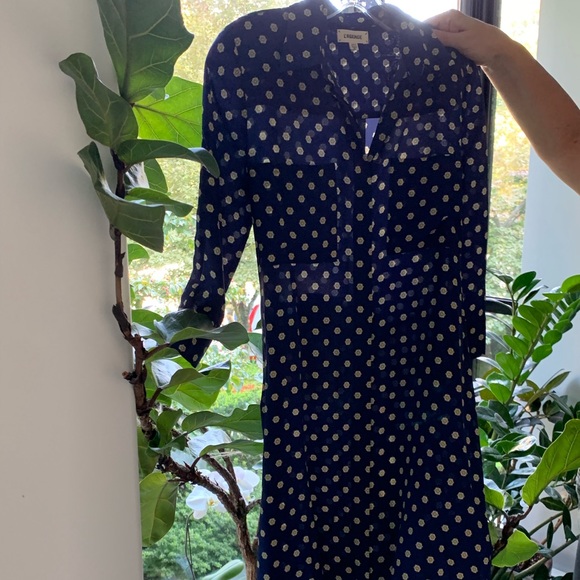 L’AGENCE pure silk wrap belted button up midi dress - Picture 9 of 10